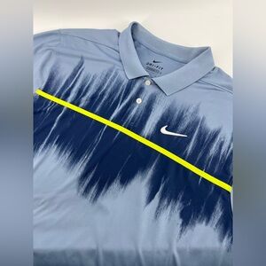 Nike Golf Polo Men’s Vapor Fog Print XL Blue Yellow Golf Swag